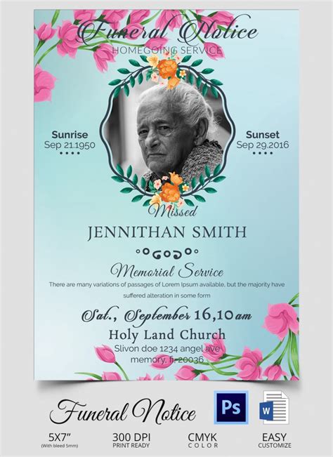 Funeral Poster Templates Free Download