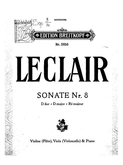 12 Violin Sonatas, Op.2 (Leclair, Jean-Marie) - IMSLP: Free Sheet Music PDF Download