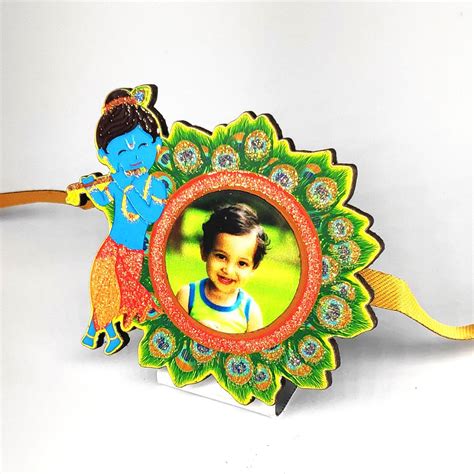 Krishna Theme Custom Photo Rakhi | Customized Photo Rakhi Online