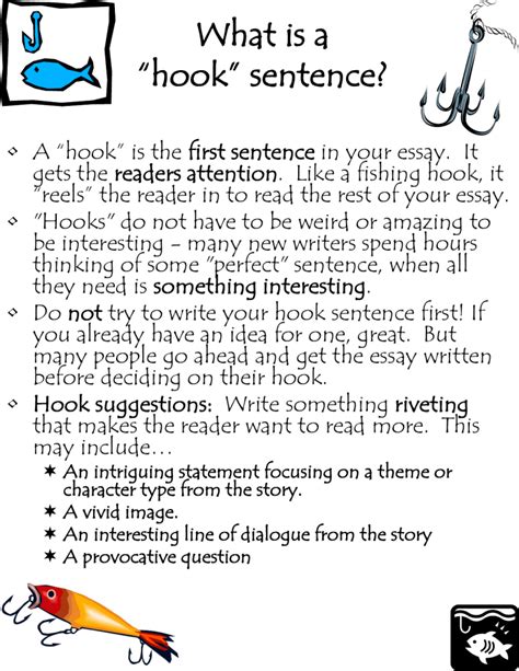 What is a “hook” sentence?