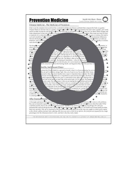 Chinese Medicine – The Medicine of Prevention (2 Pages) « Chinese ...