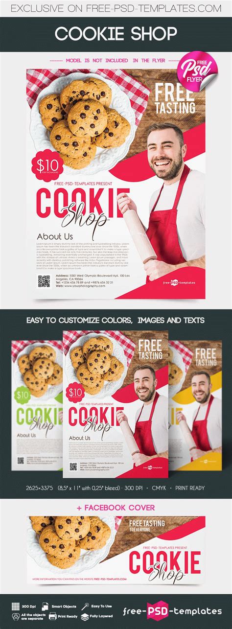 Free Cookie Shop Flyer in PSD on Behance