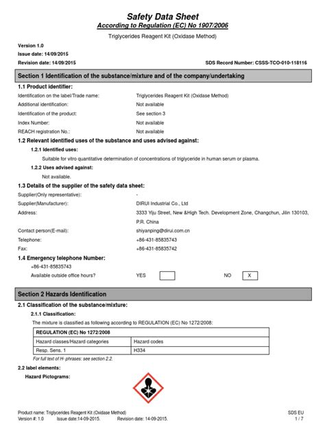 MSDS TG | PDF | Toxicity | Chemistry