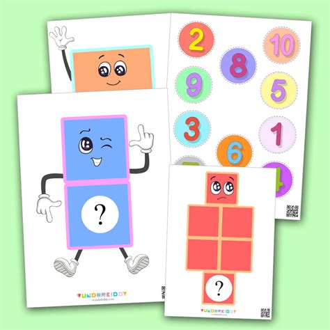 Printable Kindergarten Math Worksheet for Counting Number Blocks