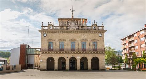 Architectural Detail of City Hall of Irun in Spain Editorial Stock Image - Image of flat ...