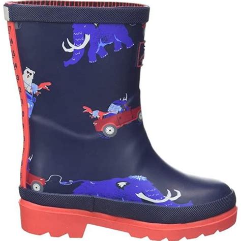 Joules Kid's Welly Print Rubber Wellies - Navy Animal • Price