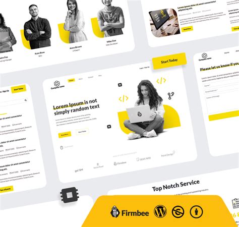 Yellow Software WordPress Theme - Free WordPress Template | Firmbee