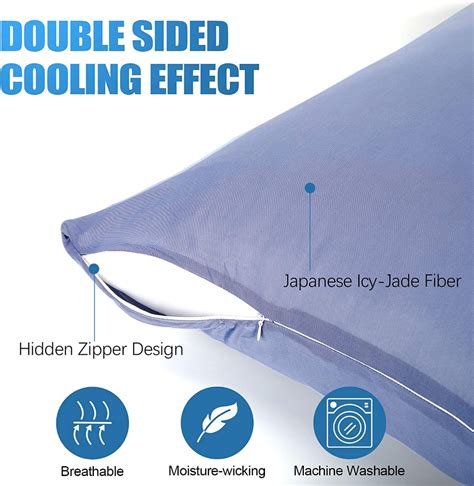 Amazon.com: Cooling Pillow Cases, Standard Size Set of 2 with Double Sided Cold, Moisture ...