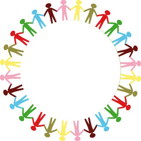 Circle Holding Hands Stick People Multi Coloured Clip Art at Clker.com - vector clip art online ...