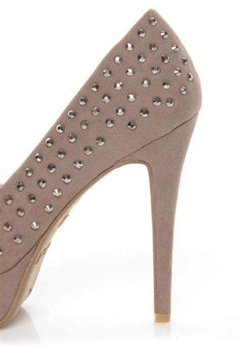 Society 86 Viral 32 Taupe Rhinestone Riot Platform Pumps - $46.00