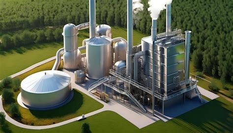 Premium AI Image | A biomass gasification plant converting organic waste into clean energy AI ...