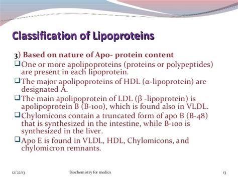 Lipoproteins- structure, classification, metabolism and clinical sign…