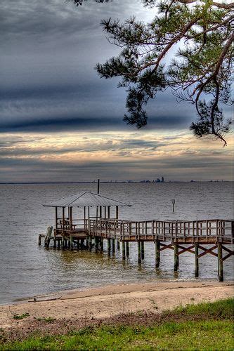 Mobile Bay, Mobile, Alabama. Up and down Dog River and Mobile Bay this is a common sight ...