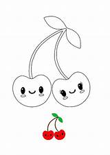 Cherry Coloring Page Printable sketch template