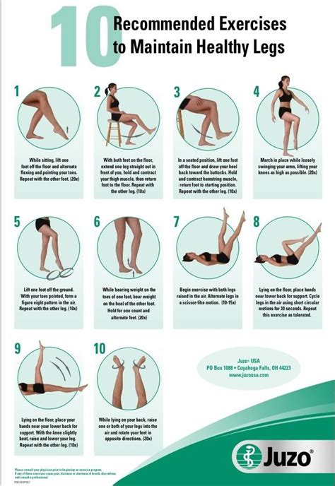 Juzo's 10 recommended leg exercises to maintain healthy legs. | Healthy legs, Vein health ...