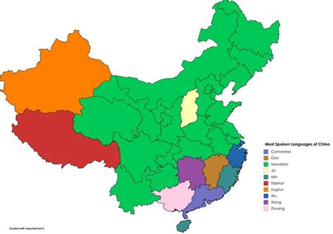 Most Spoken Languages of China | China map, China language, Historical maps