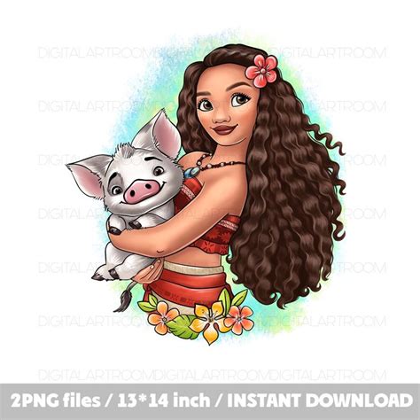 Princess Moana 2 Png files Clipart Sublimation design Print | Inspire ...