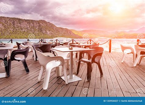 Beautiful View of the Cafe by the Sea Stock Image - Image of cafe ...