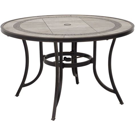 Barnwood 60" Round Tile Top Patio Table | T-R60 T6 BARNWD | | AFW.com