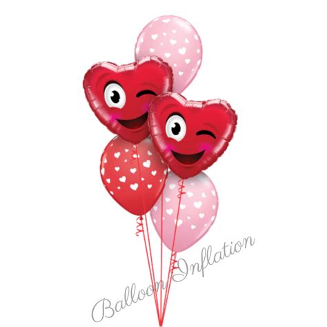 Winking Love Hearts Balloon Bouquet