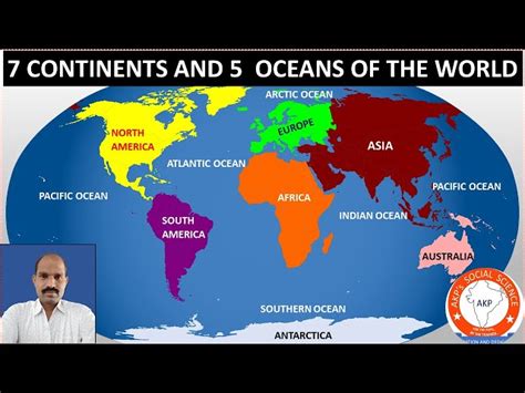 Map Of The 7 Continents And Oceans