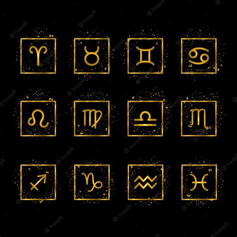 Premium Vector | Zodiac signs gold icons