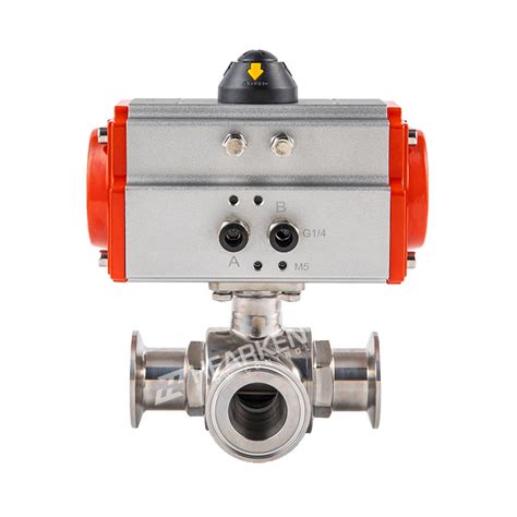 Sanitary 3 way pneumatic ball valve | HEARKEN