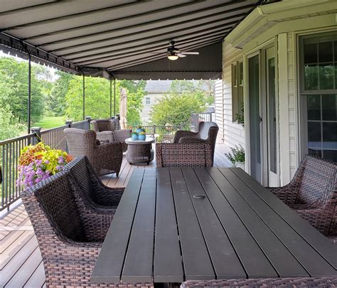 Large deck canopy with contoured front edge | Kreider's Canvas Service, Inc.