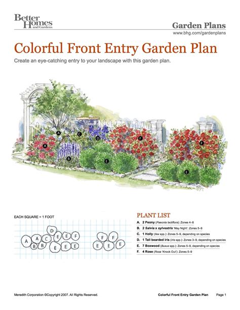 BHG - Colorful Front Entry Garden Plan | Flower garden plans, Garden planning, Front yard garden