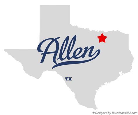 Map of Allen, TX, Texas