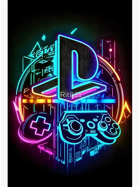 "Playstation Logo-Icon Neon art" Poster for Sale by Ritik11 | Redbubble