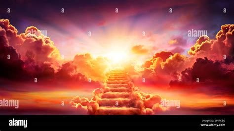 Stairway Leading Up To Sky At Sunrise - Resurrection And Entrance Of ...