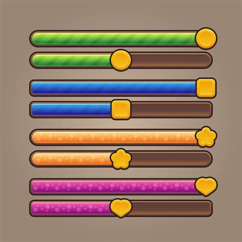 Free Vector | Cute game slide bars