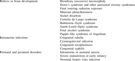 Causes of microcephaly. | Download Table