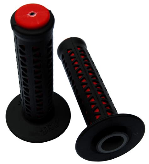 AME old school BMX Unitron bicycle grips - BLACK over RED - Porkchop BMX