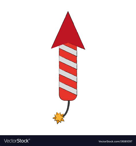 Firework rocket isolated Royalty Free Vector Image