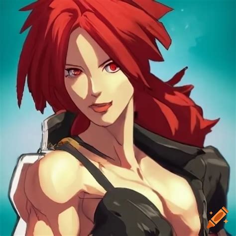 Giovanna from guilty gear in battle stance on Craiyon