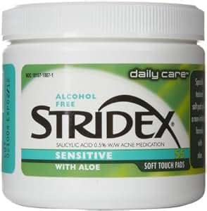 Amazon.com : Stridex Daily Care Acne Pads with Aloe Sensitive Skin - 55 ...