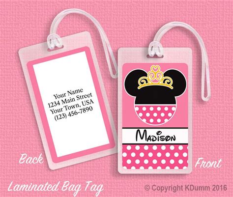 Disney Princess Custom Personalized Laminated Bag Tag Luggage Tags ...