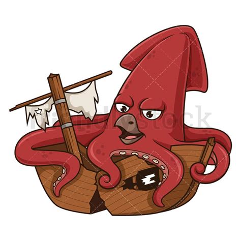 The Kraken Cartoon Clipart Vector - FriendlyStock