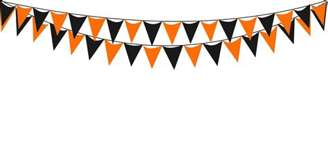 Bunting Hanging Orange Black Flags Triangles Banner Background. Halloween, Trick, Treat, Night ...