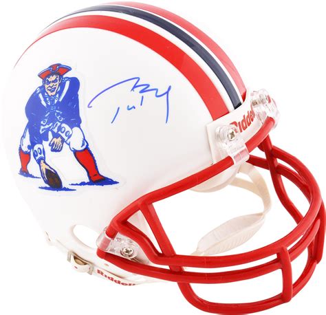 Tom Brady New England Patriots Autographed Riddell Throwback Mini Helmet