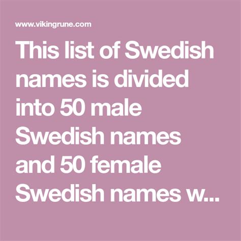 Popular Swedish Names for Boys and Girls