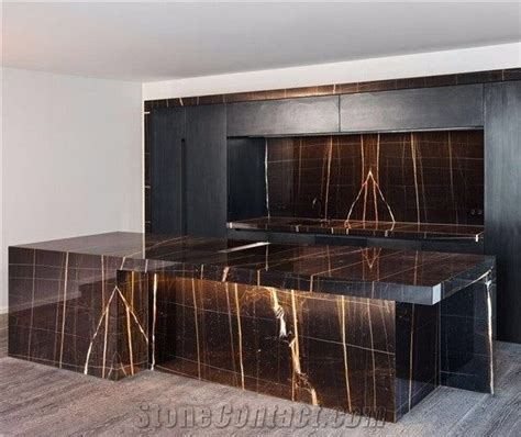 Noir Aziza Marble Black Gold Marble Countertops Kitchen Tops Worktops ...