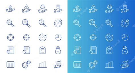 Premium Vector | A set of icons for a business plan