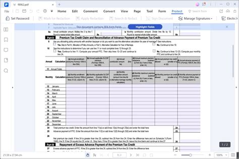 Tax Form 8962 Printable