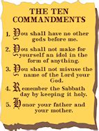 Free Ten Commandments Poster For Children's Sunday School Classrooms.