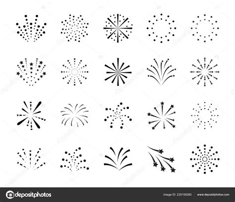 Firework Set Icons Happy New Year Firework Stock Vector by ©haruna-san ...