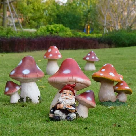 Lucky Mushroom Garden Statue Great Garden Decor for Outdoor Gardens and ...