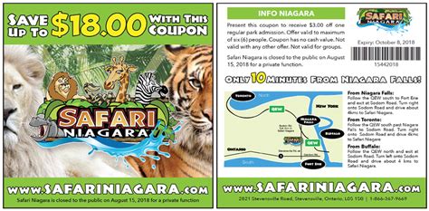 Safari Niagara Coupons, Concerts & Wildlife Conservation